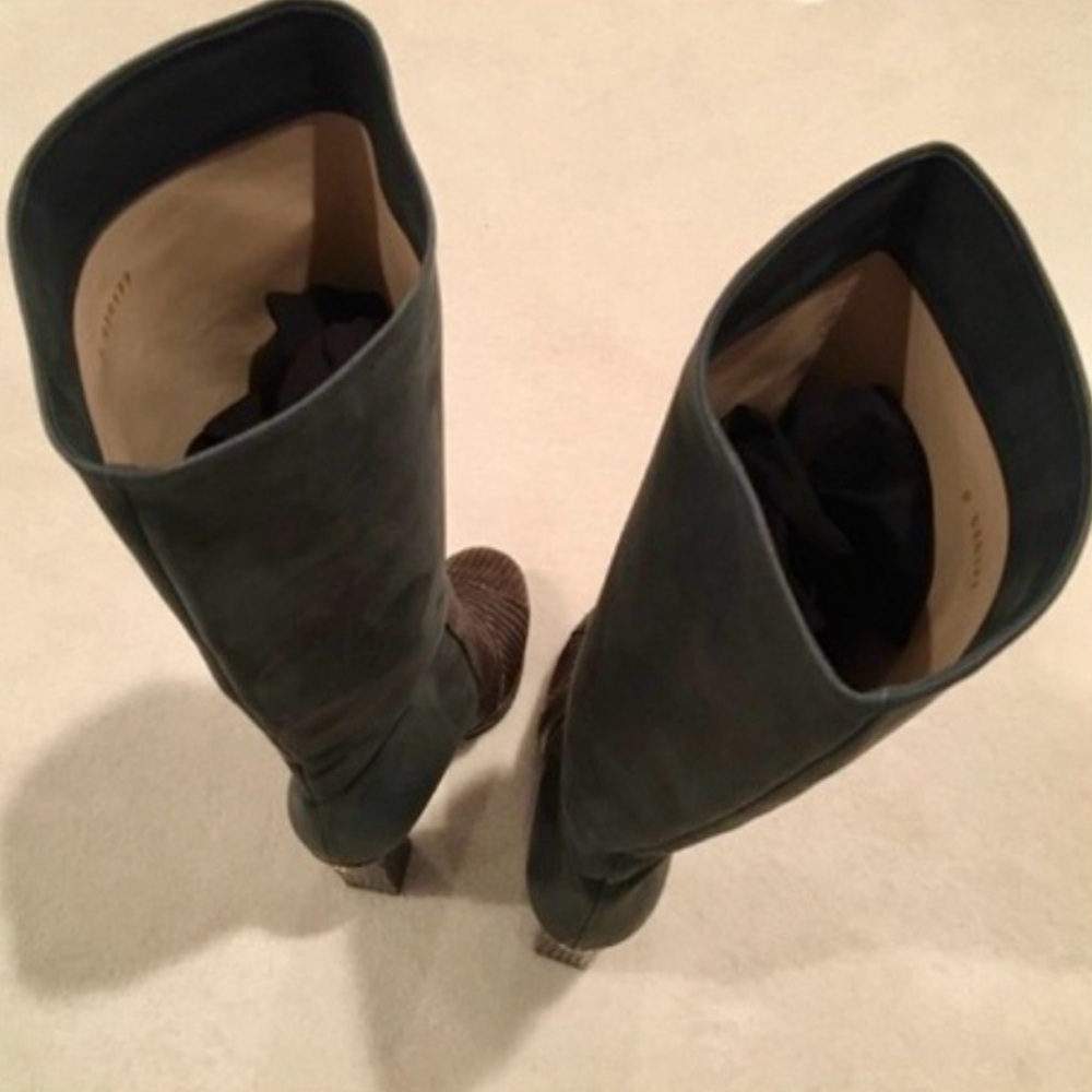 Chanel Black and Brown Knee-High Boots - Picture 8 of 17